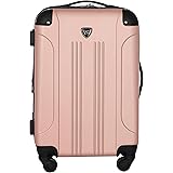 Travelers Club Chicago Hardside Expandable Spinner Luggage, Rose Gold, Carry-On 20-Inch
