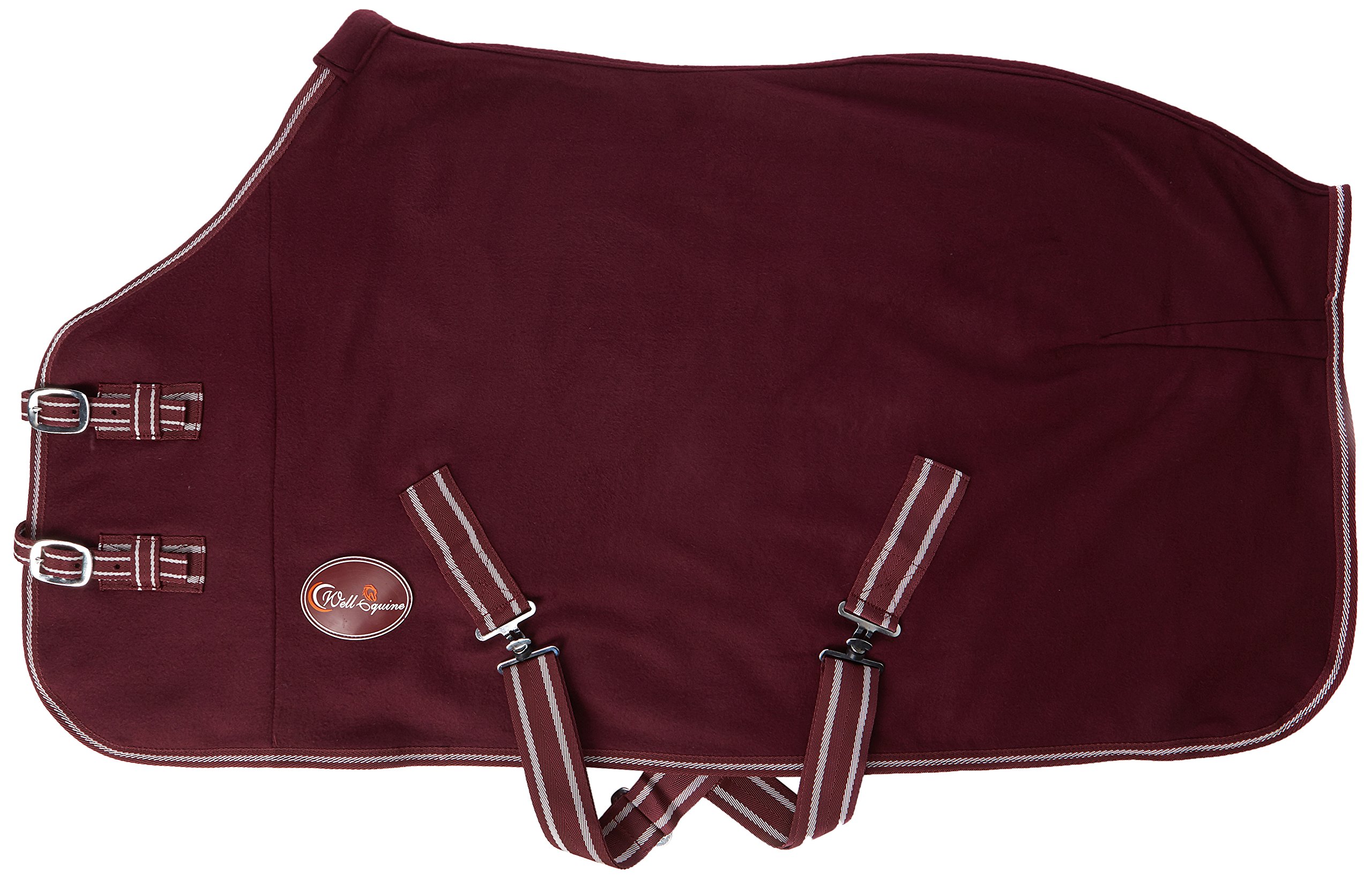 Cwell Equine TRAVEL FLEECE RUG/Cooler Standard Neck BURGUNDY Choice of Sizes (5'0")