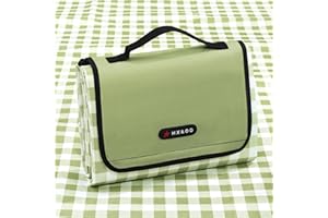 HX&OD Outdoor Picnic Blanket 80"X80" Picnic Mat Extra Large Camping Blanket Beach Blanket Foldable Waterproof Sand Mat Hiking Travel Family Concerts(Green)