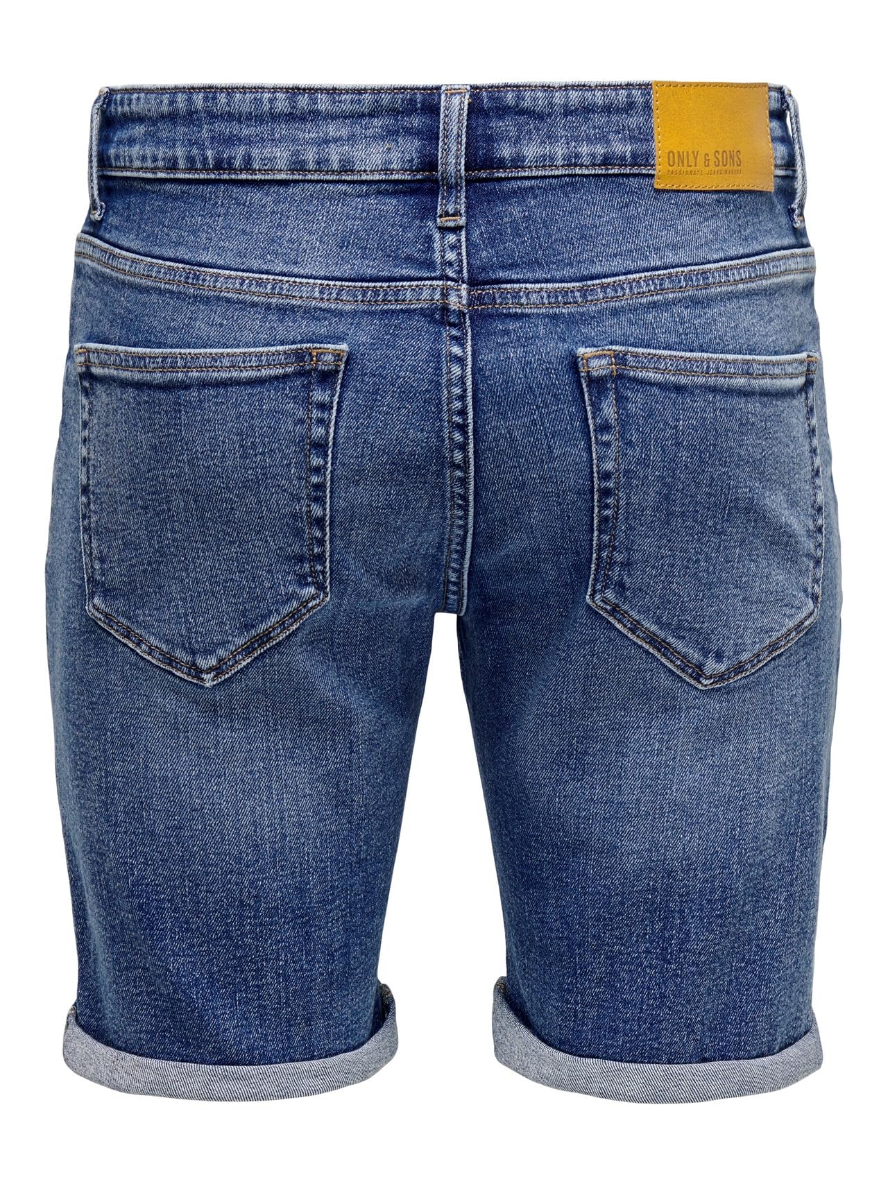 ONLY & SONS Herren Jeans Shorts ONSPly Denim Bermuda mit Aufschlag 22028773 Dark Blue Denim L 4