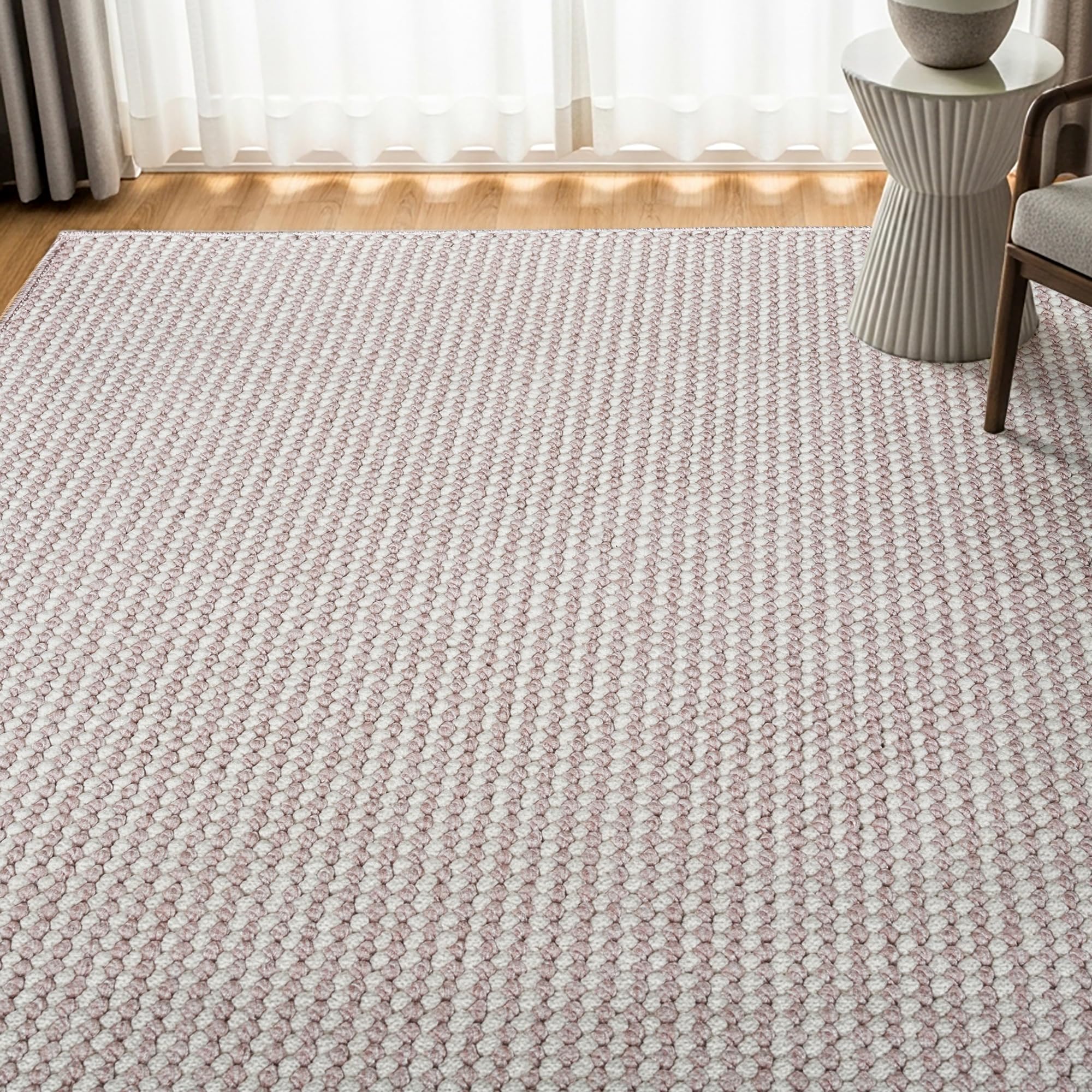 Gertmenian Indoor Boho Area Rug – 5×7 Standard, Durable, Non-Shedding & Stain Resistant, Ideal for High Traffic Areas in Living Room, Bedroom, Dining Room – Romi, Pink, 25862
