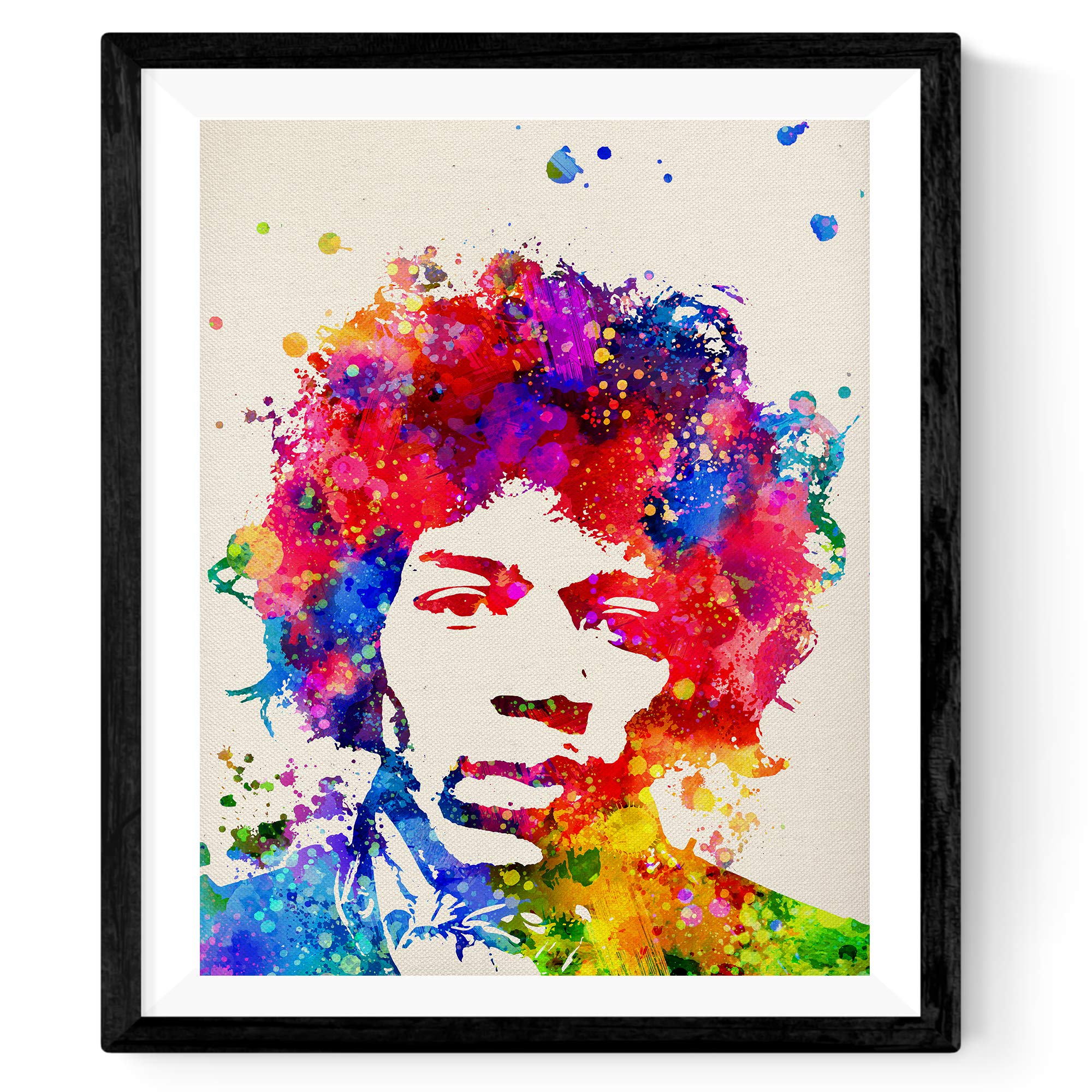 Nacnic Picture to frame Jimi Hendrix Decorative sheets for wall. Watercolor style sheets for decorating interiors. Posters of music artists in watercolor style