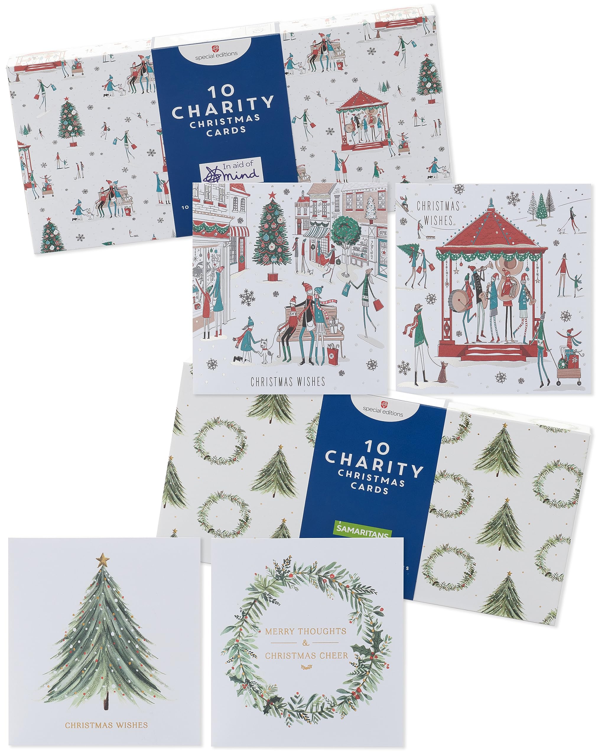 UK Greetings Multipack of 20 Christmas Cards for Him/Her/Friend - 4 Designs with Keepsake Boxes