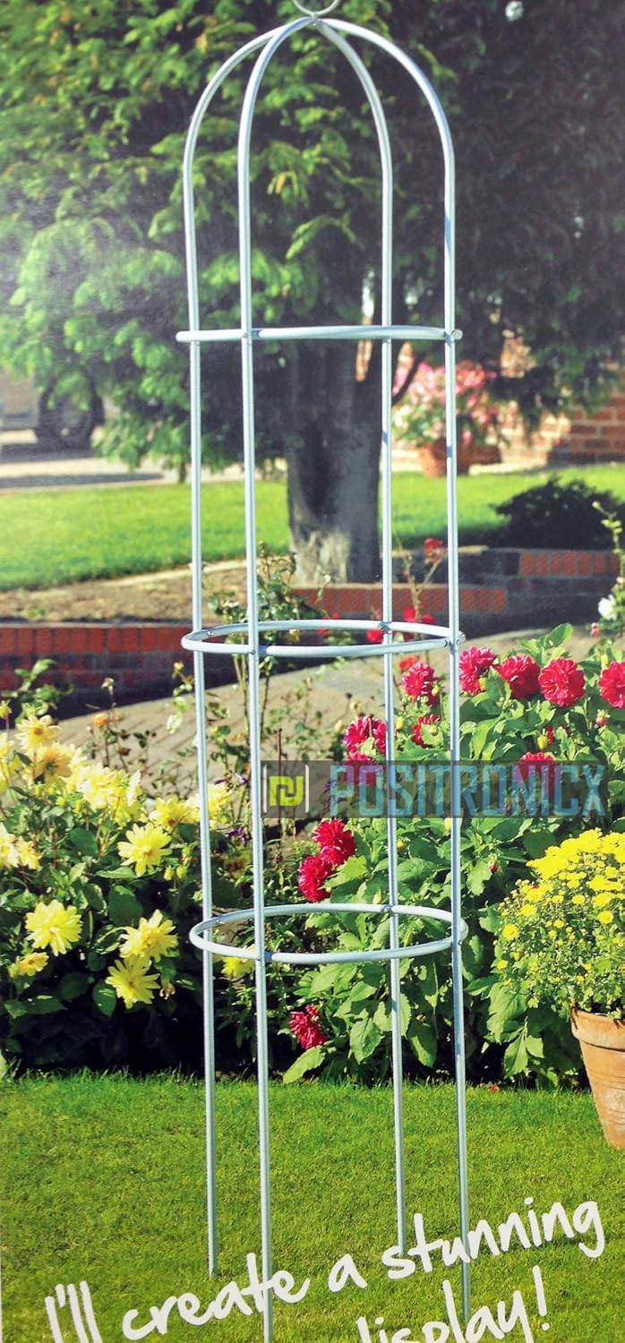 dy&dx Obelisco de Efecto Plateado para Plantas trepadoras y Rosas ...