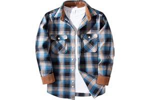 Flannel Plaid Shirt for Men Regular Fit Long Sleeve Casual Button Down Shirts