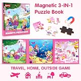 SYNARRY Magnetic Puzzles 3-5 Year Old Girls Unicorn Mermaid Princess 20 Pcs view 2