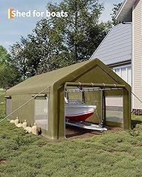 GarveeLife 13x25 Ft Carport with 10 Sandbags, Car
