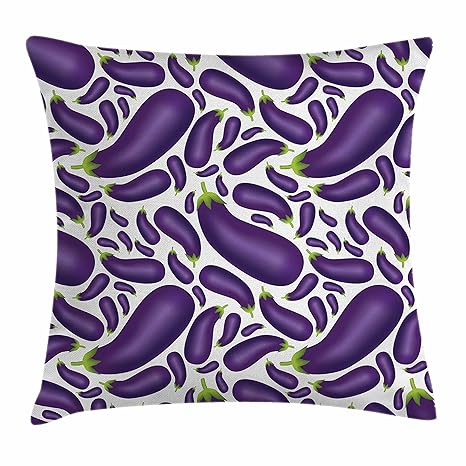 Amazon Com Ambesonne Eggplant Throw Pillow Cushion Cover
