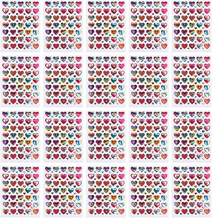 Amazon Co Jp Winomo ごほうびシール ハート シール ハート型 カラフル ご褒美ステッカー シルバー 幼稚園 100枚入り 文房具 オフィス用品