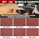 Meff-Mluk 156Pcs Oscillating Tool Sanding Pad Kit 80x80mm 6Pcs Triangle view 4