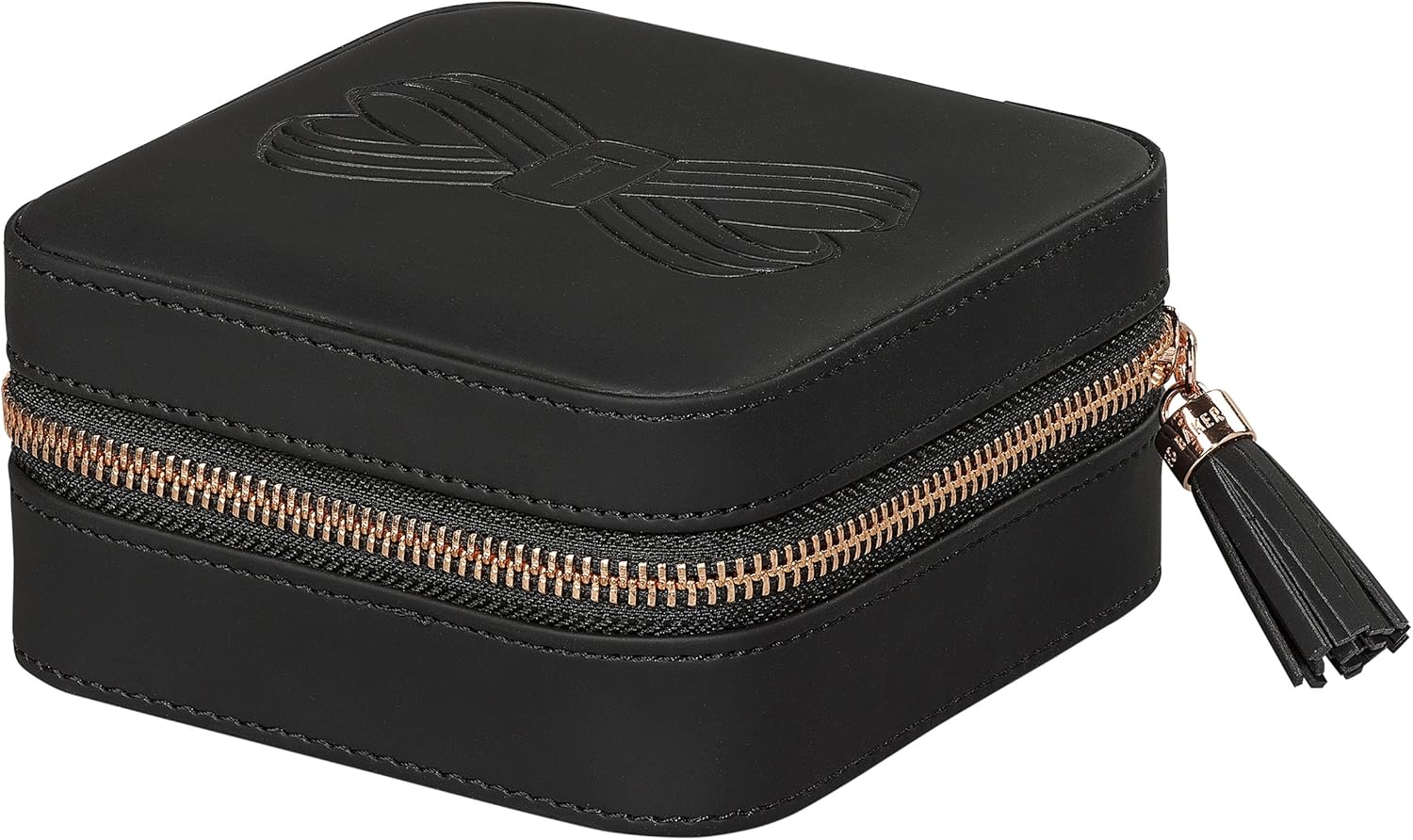 Ted Baker Zipped Jewellery Case Black Velvet Internal