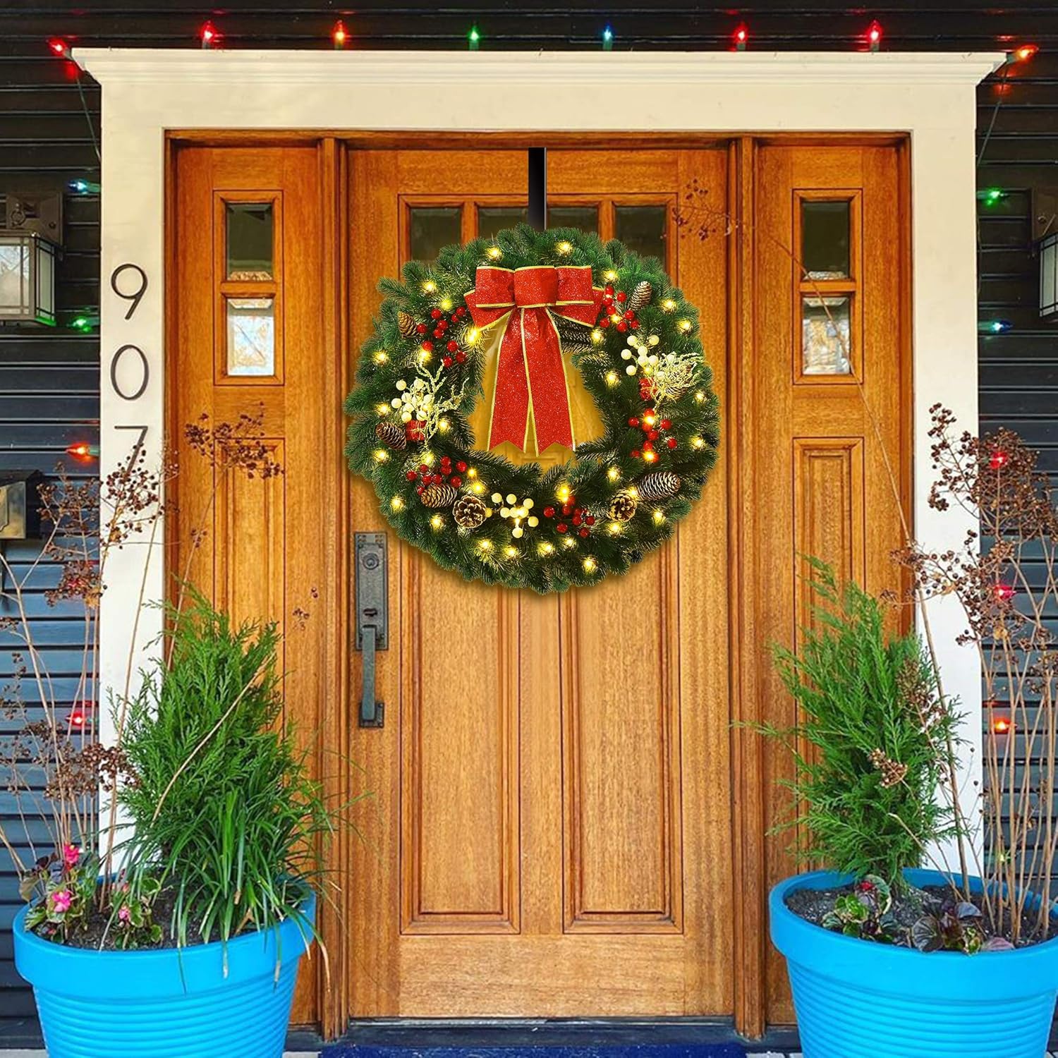 ATDAWN 16 Decorations Party Christmas Holiday for Wreath Xmas Door