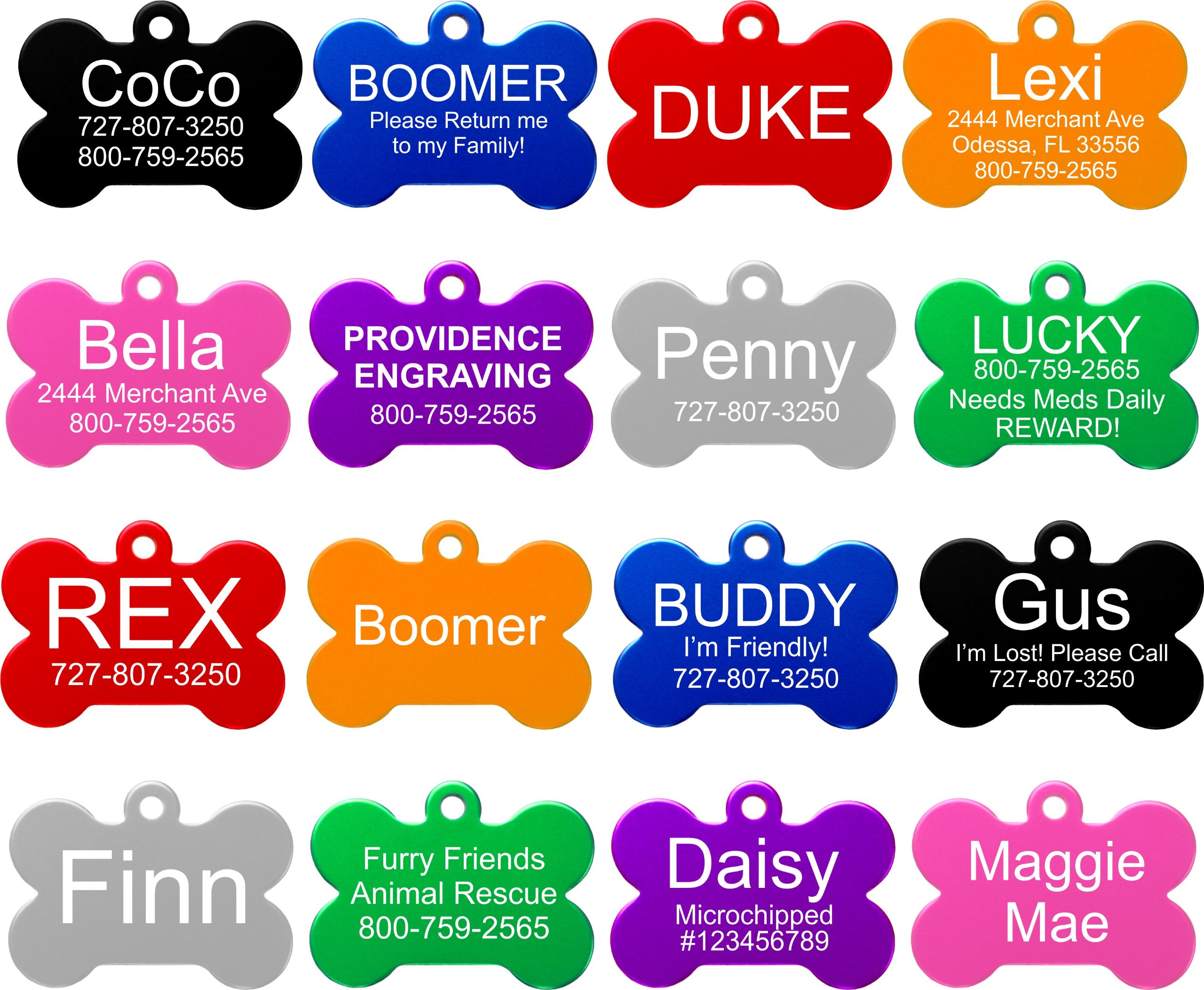 Buy Providence Engraving Pet ID Tags 8 Shapes & Colors to Choose from