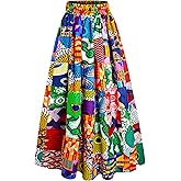 HongyuAmy Women's African Print Skirt Ankara Long Maxi Random Pattern Skirts