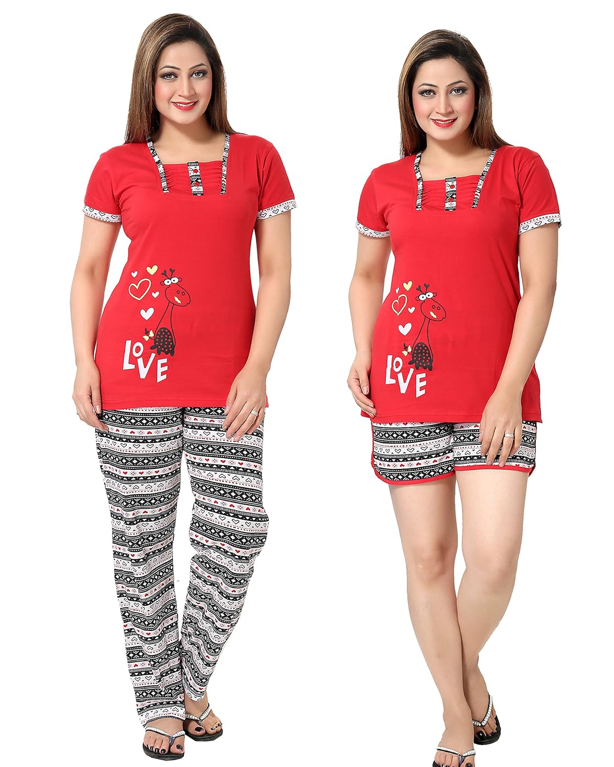 av2 women's cotton night suit set