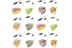 AGOOL Spinner Baits Fishing Lures Bass Fishing Bait Hard Spinner Lure Multicolor Buzzbait Swimbait Jig Lure Spinnerbait for Bass Trout Salmon Pike 6/12pcs