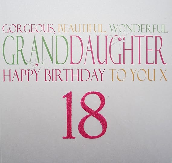 WHITE COTTON CARDS Gorgeous, Beautiful, Wonderful Granddaughter Happy ...