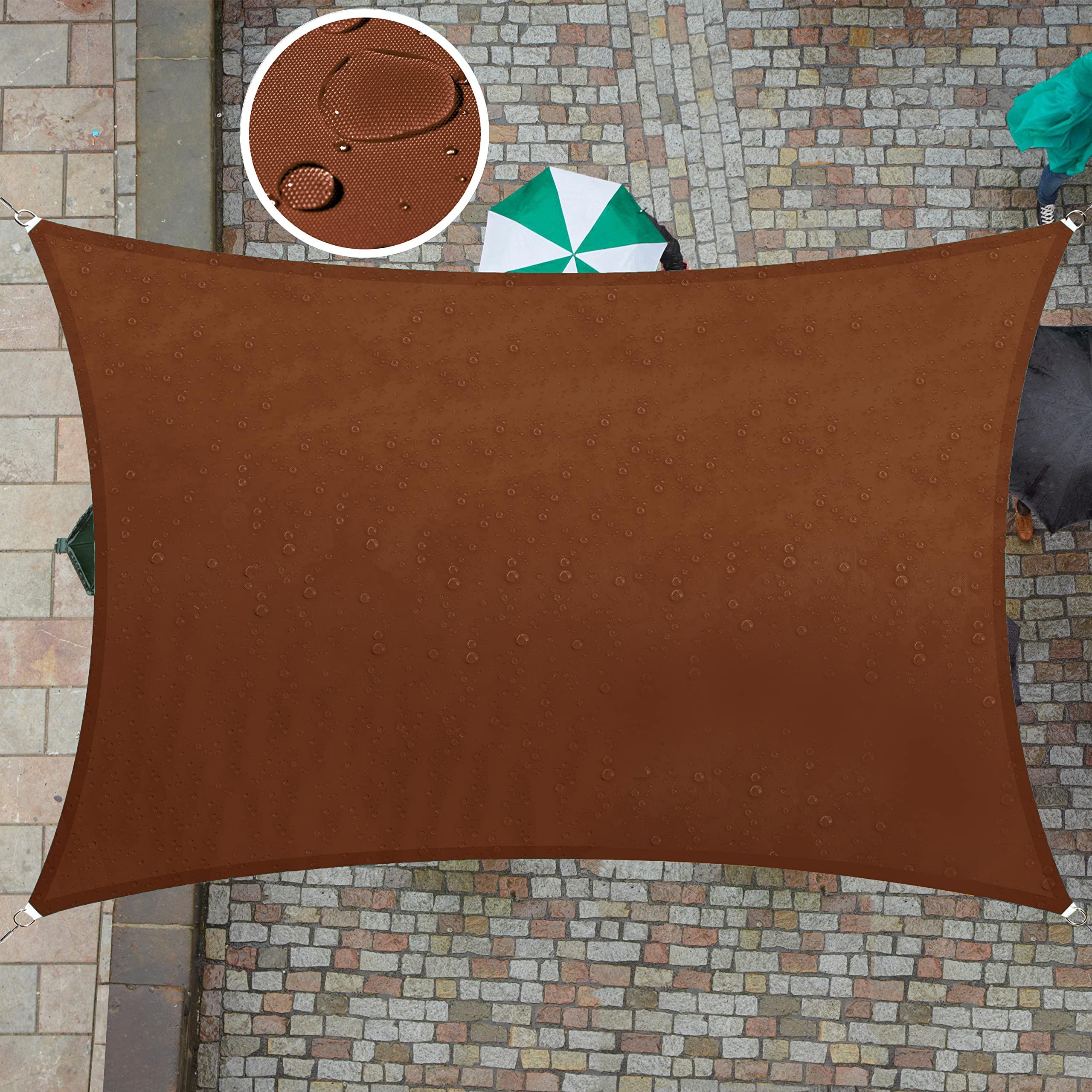 Photo 1 of ColourTree 7' x 12' Brown Rectangle Waterproof Sun Shade Sail UPF50 Canopy Awning Shelter Fabric Screen, 95% UV Blockage UV & Water Resistant, for Outdoor Patio Garden Carport (We Make Custom Size)