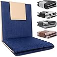 FASTMOMENT Floor Chair with Back Support 14-Position Adjustable Floor Chair Portable Floor Chair for Adults & Kids Foldable Meditation Chair with Japanese KOYO Bearings & Washable Linen Cover (Blue)