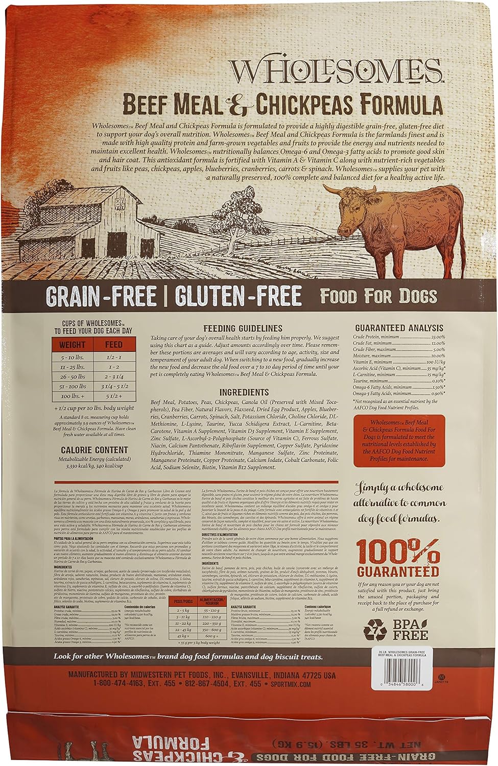 wholesomes beef meal and chickpeas