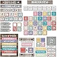 Hadley Designs Farmhouse Classroom Calendar Set Bulletin Board Sets For Teachers - For Classroom, School Calendar For Classroom, Classroom Calendar Bulletin Board Set For Classroom Decor