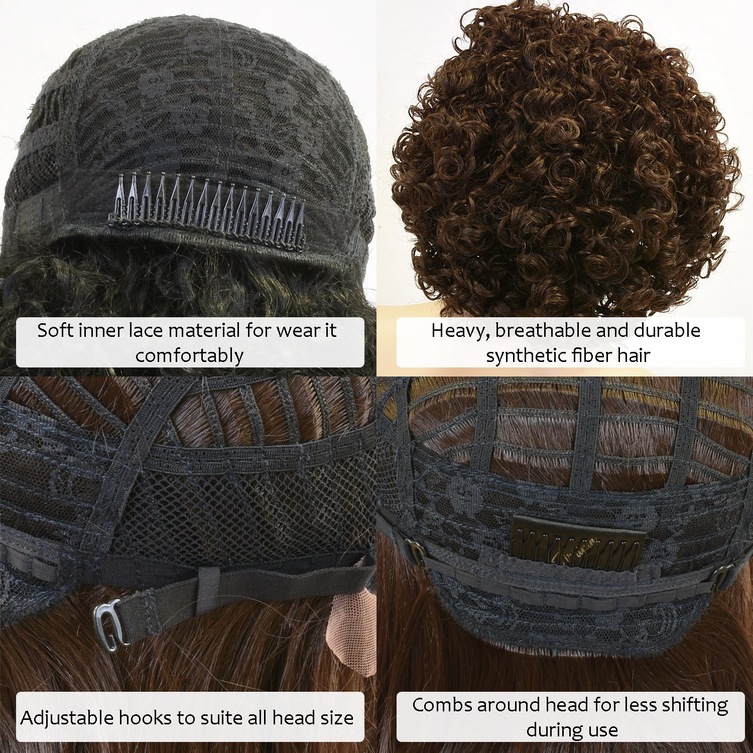 Synthetic Afro Curly Wigs for Black Women,Short Kinky Hair Wig African American Brazilian
