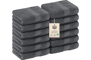 Utopia Towels 12 Pack Premium Wash Cloths Set, 12 by 12 Inches, 100% Cotton Ring Spun, Highly Absorbent and Soft Feel Washclo
