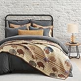 Paseo Road Home on The Range Queen Cotton Quilt Set, 3 Piece Western Bedding Set with Pillow Shams, Buffalo Aztec Reversible Quilt, Soft Rustic Lightweight Quilt, Southwestern Bedding