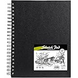 CONDA Hardcover Spiral Sketch Pad Sketchbook Perforated 8.5"x11" for Drawing Painting (1 PACK)