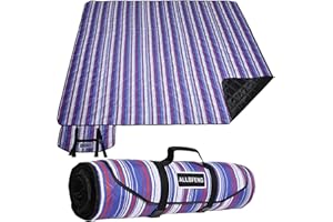 ALLBFENG Large Picnic Mat, Outdoor Camping Mat, Tent Mate. Easy to Carry and Store, Water-Resistant, Dust-Proof Sand-Proof, Machine Washable. Thickened. For Picnics, Lawns, Concerts, Outdoor Adventures.
