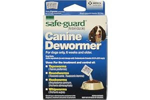 SAFE-GUARD (fenbendazole) Canine Dewormer for Dogs, 2gm pouch (ea. pouch treats 20lbs.), Blue, 0.07 Ounce (Pack of 3) (033576/001-033576)