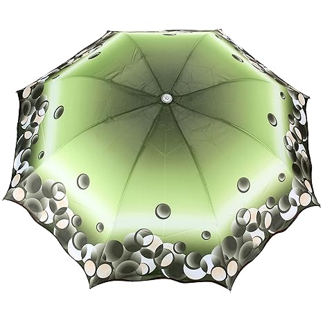 Green Digital Print, 3 Fold Fancy Manual Umbrella for Rain, Summer & All Weather Conditions