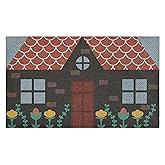 Stupell Industries Quaint Brick Cottage Outdoor Door Mat, Durable Non-Slip Woven Natural Texture Mat with Recycled Rubber Bac