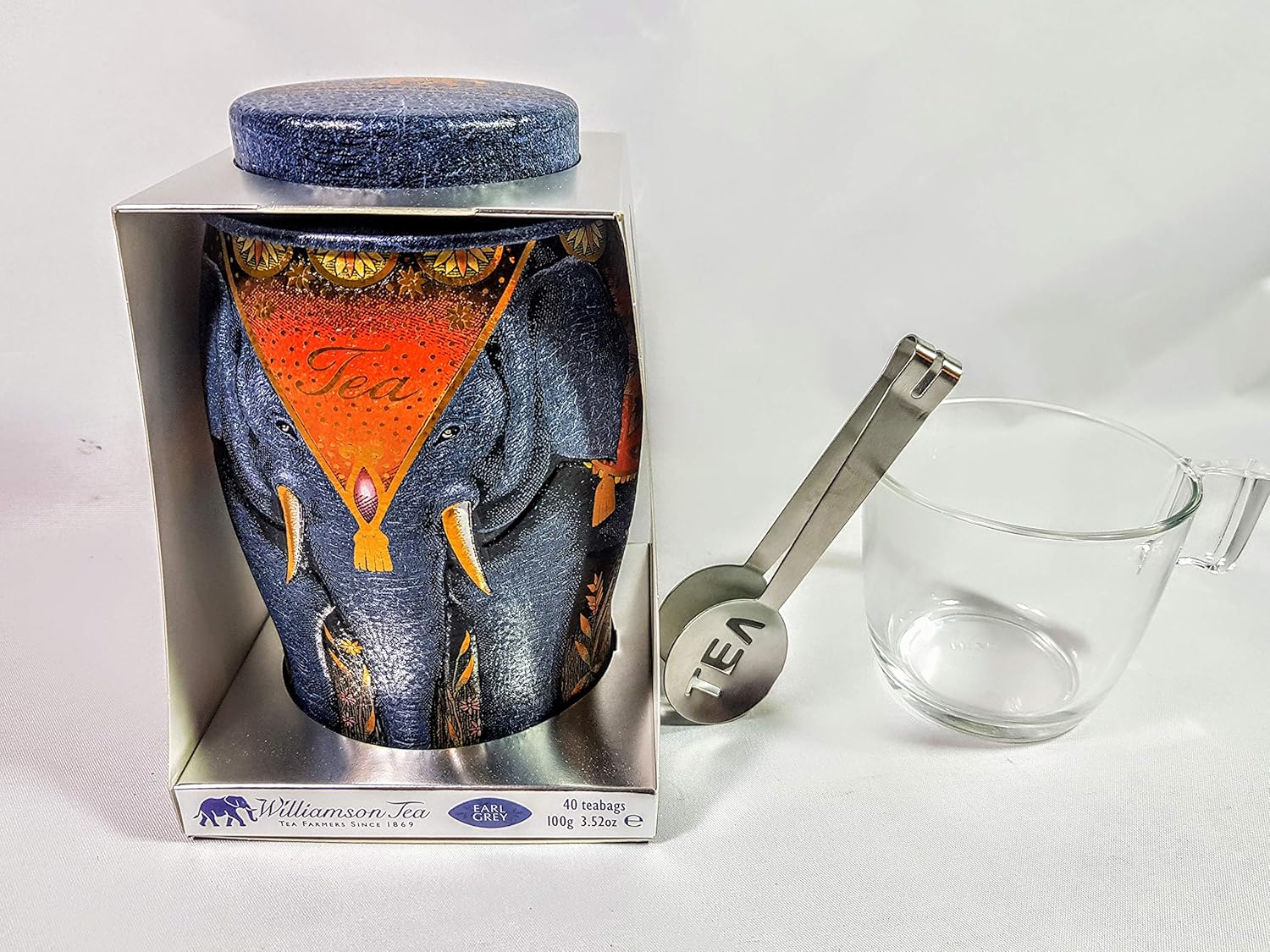 Williamson Elephant Tea Caddy Elephant Grey Gift Set. Earl Grey Tea Amazon.co.uk Grocery