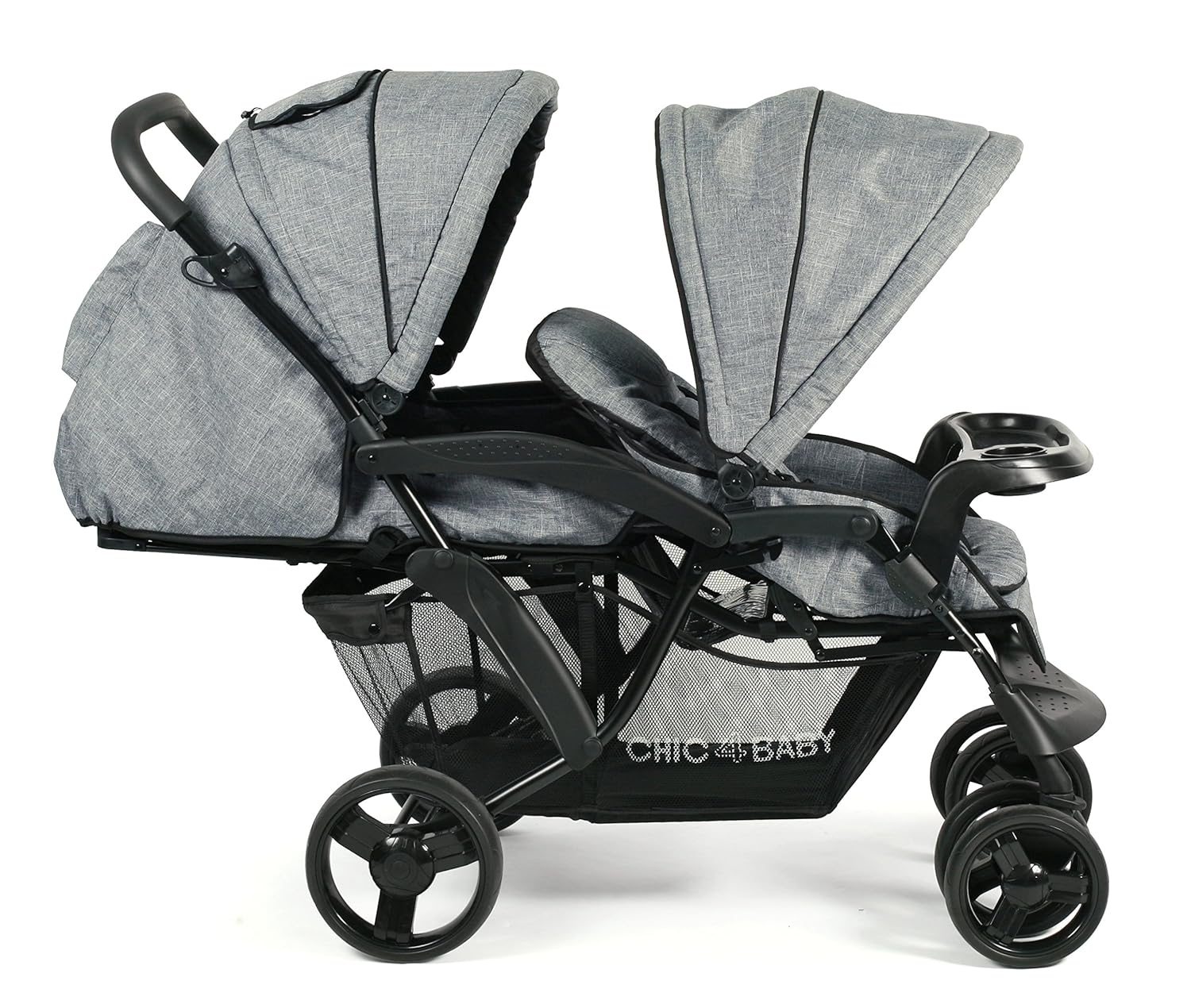 CHIC 4 BABY 273 34 Geschwisterwagen Doppio, Jeans blau/grau