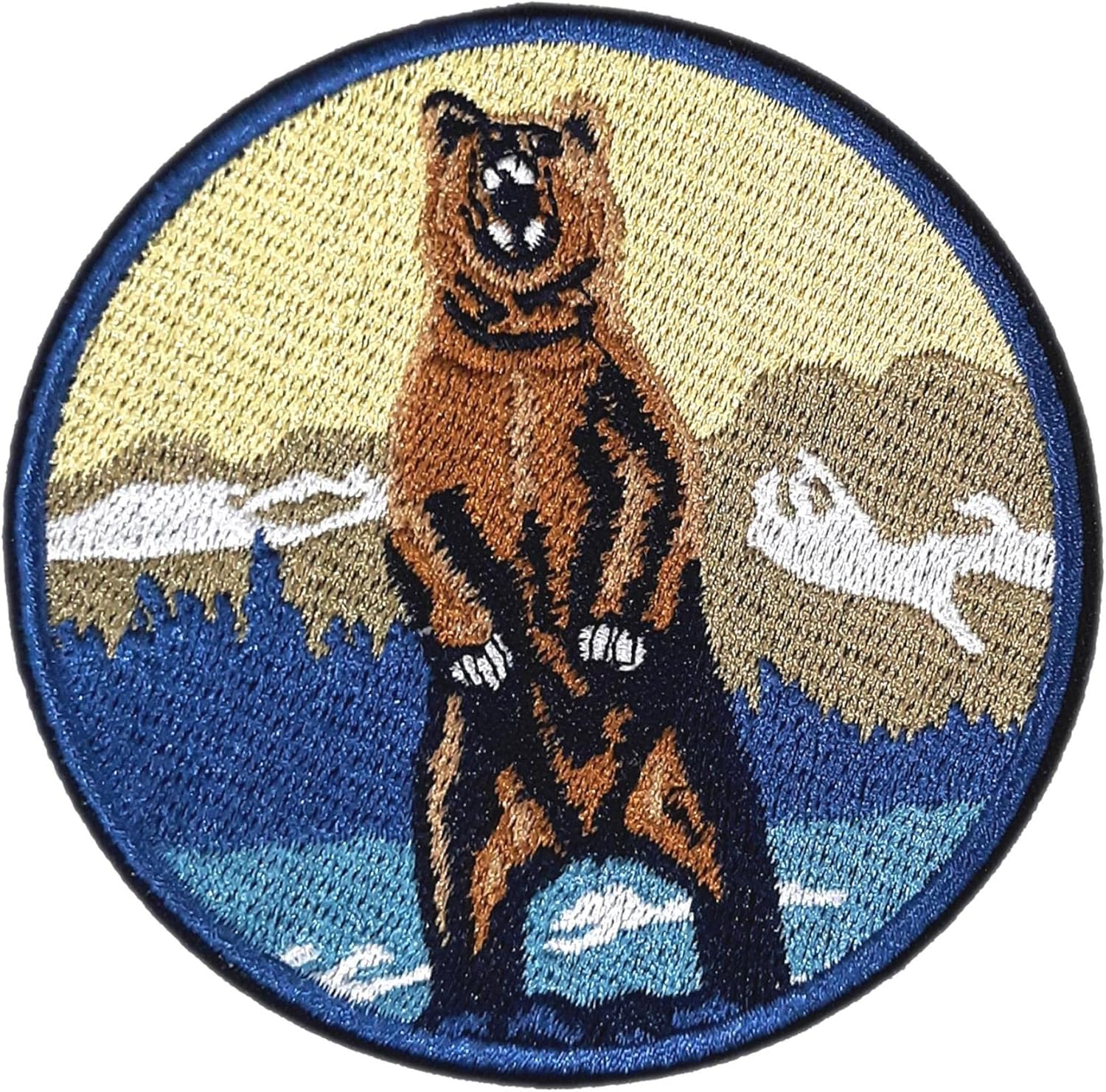 Mixed Media - Grizzly Bear Roaring Patch 3.5