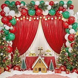 10x10ft Thick Red Glitter Backdrop Curtain Panels