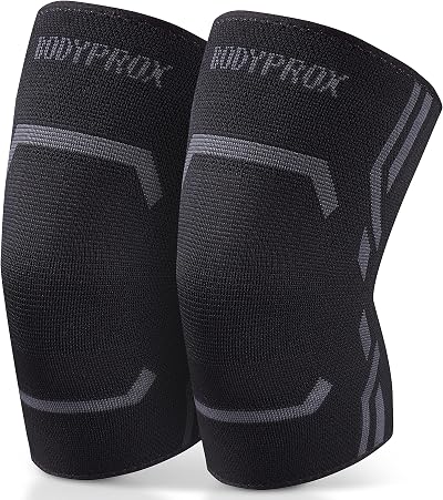 Bodyprox Knee Compression Sleeve 2 Pack Men Women L Size