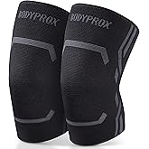 Bodyprox Knee Compression Sleeve for Men and Women (2 Pack), Knee Support Brace for Running and Work out (Medium)