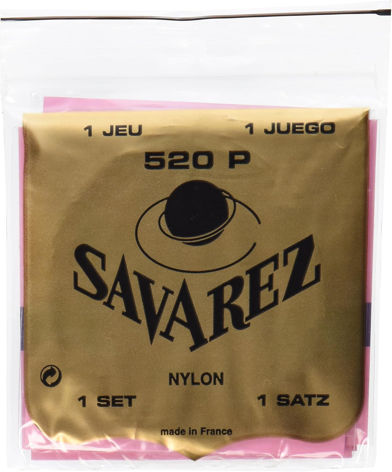 Savarez 655857 Classical Guitars Strings Set Traditional Concert 520P Standard Tension Nylon Red