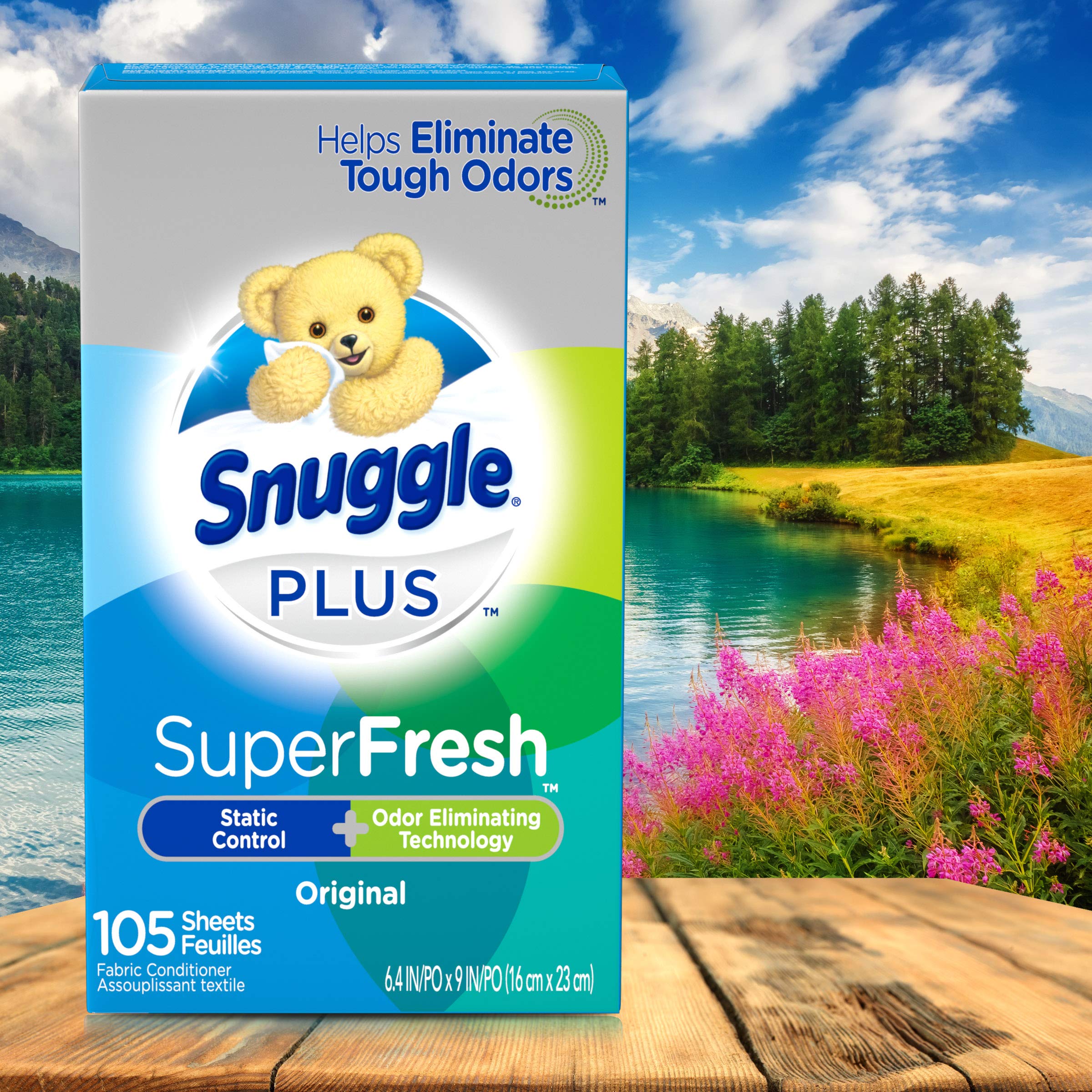 Snuggle Plus Super Fresh Fabric Softener Dryer Sheets with Static Control and Odor Eliminating