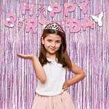 GREATRIL Pink Tinsel Curtain Backdrop 3.2 ft x 8.2 ft Pack of 2 view 8