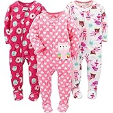 Simple Joys by Carter's girls Loose-Fit Flame Resistant Fleece Footed Pajamas