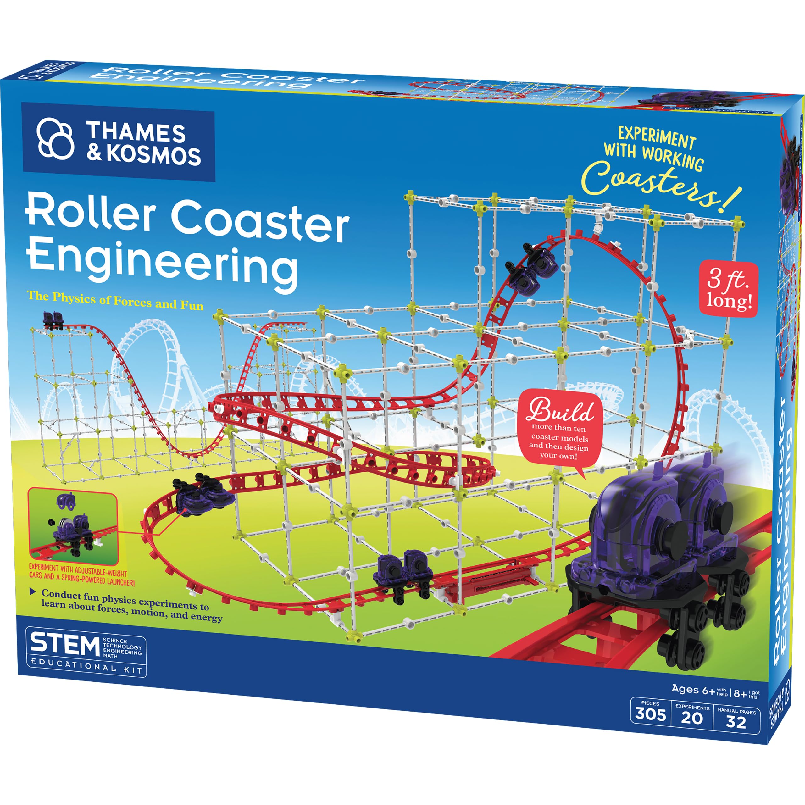 Thames & Kosmos Roller Coaster Engineering Kit | STEM Toys for Kids Age 6+ | Educational Science Experiment Kit | Build & Learn Physics, Force & Motion | Fun for Boys & Girls | Perfect for Gifting