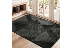 COSY HOMEER Door Mat Entrance, 32"x48" Non-Slip Absorbent Doormat for Front Door, Low Profile Dirt Trapper Entryway Mat, Wash