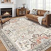 homewill 9x12 Area Rugs for Living Room - Large Carpet Ultra Thin Soft Washable Oriental Vintage Floral Distressed Rug Big Indoor Carpets for Bedroom Nursery Dorm Home Decor Aesthetic - Multi