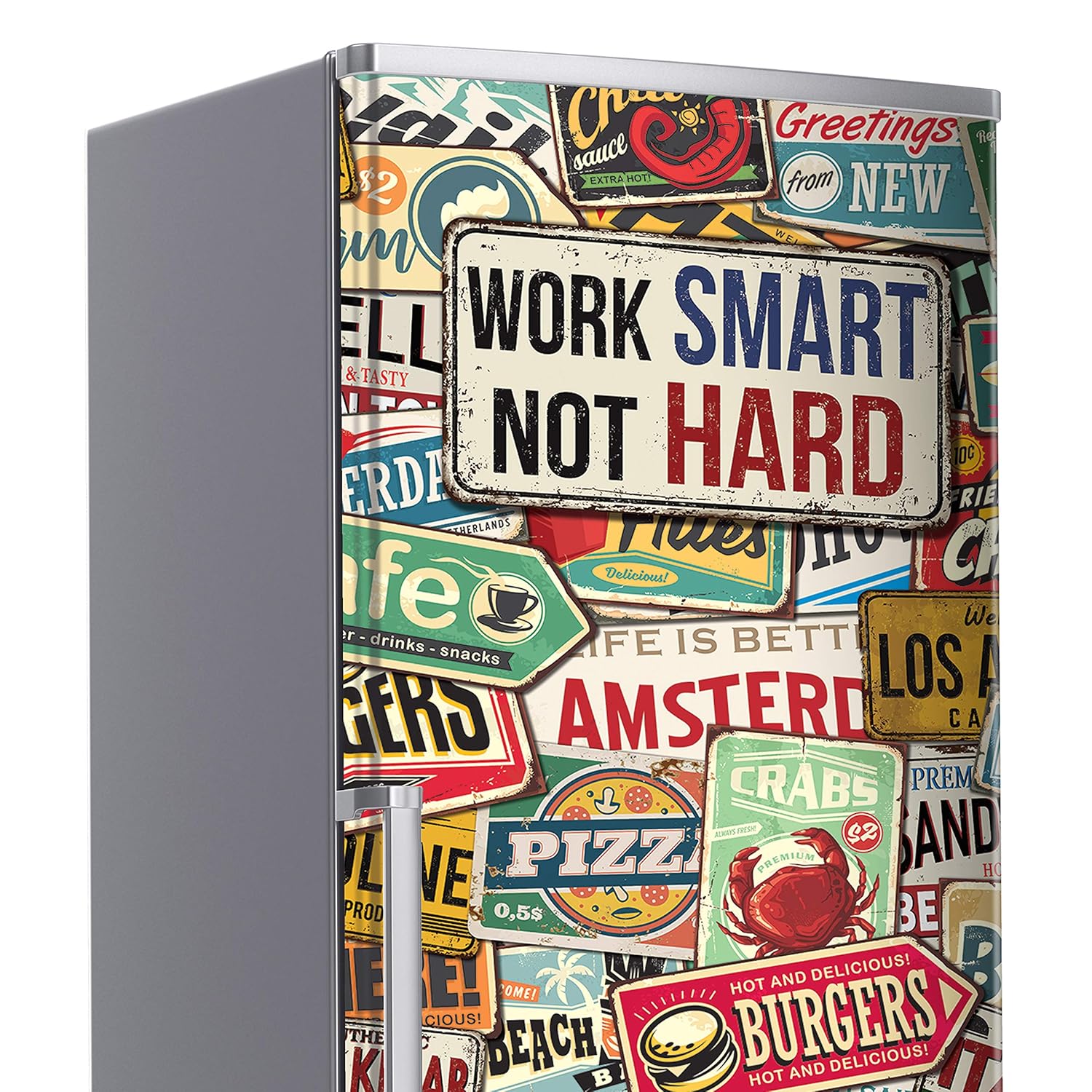 MEGADECOR Vinilo Adhesivo Decorativo para Nevera con Diseño de ...