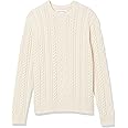 Amazon Essentials Men's Long-Sleeve 100% Cotton Fisherman Cable Crewneck Sweater