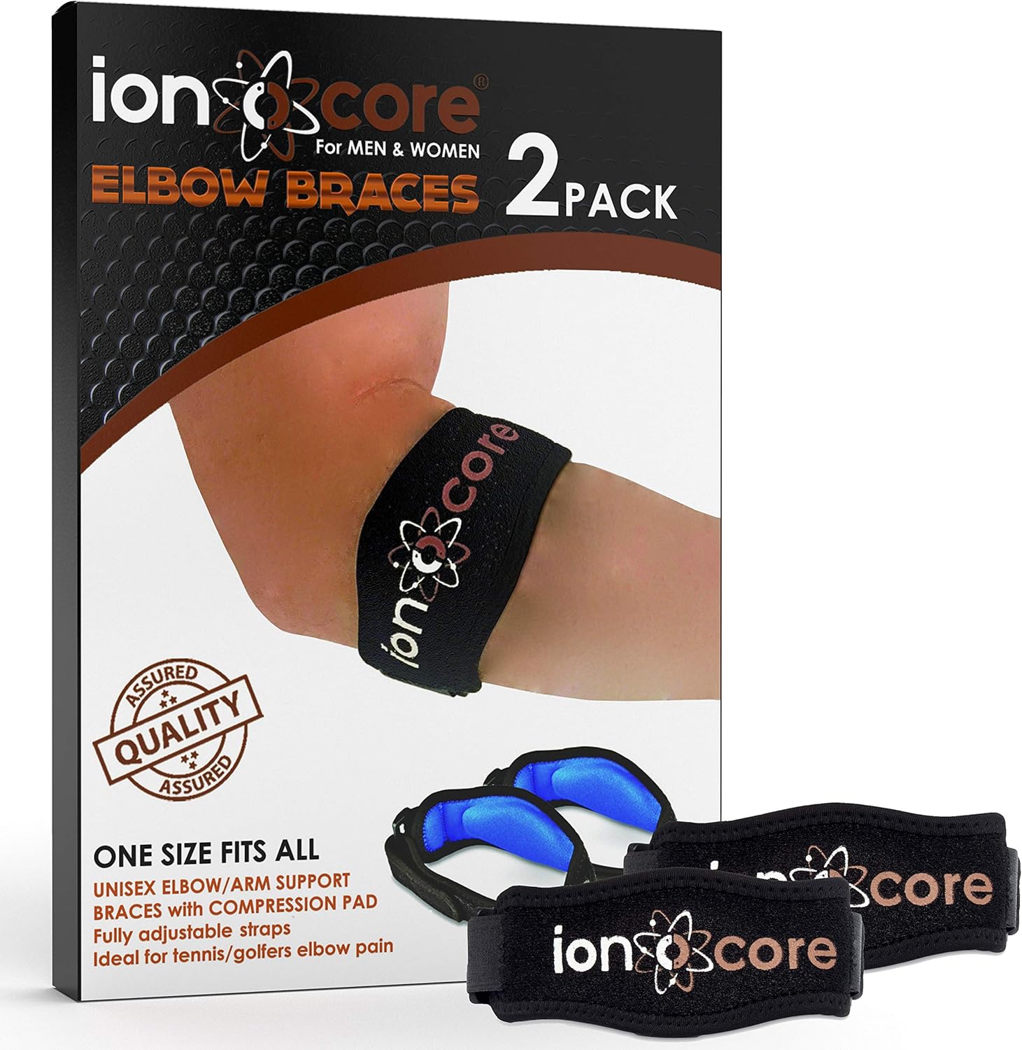 ionocore Tennis Elbow Support Strap, Golfers Elbow Support for Men & Women, for Rapid Pain Relief & Recovery