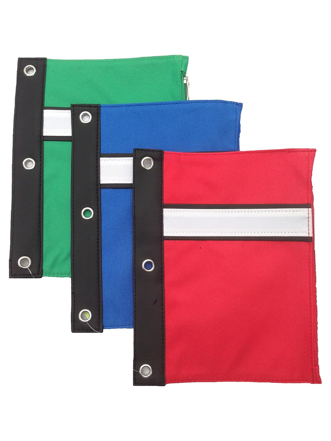 Large 3Ring Binder Pen Pouch with Soft d Colors (Blue Red Black Green